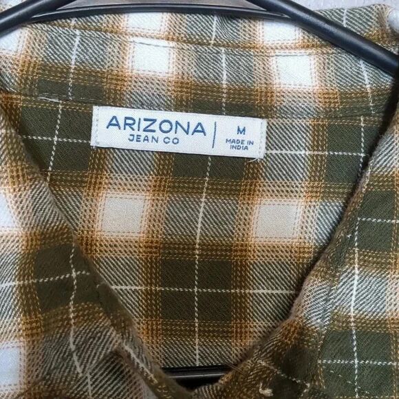 Women's Peplum Button-Down Flannel Tunic, Size M - Picture 4 of 4